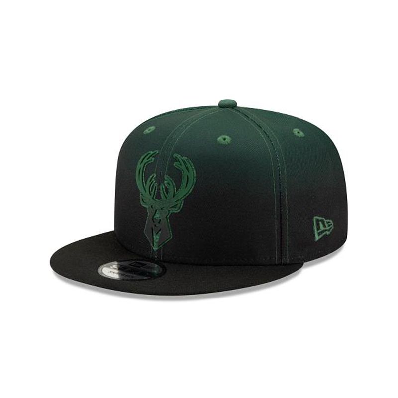 NBA Milwaukee Bucks Back Half 9Fifty Snapback (LFW5803) - Green New Era Caps